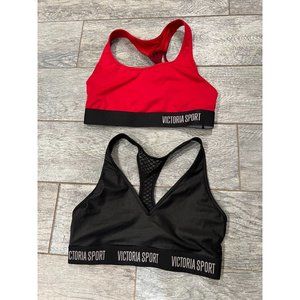 Lot of 2 Victoria Sport Sports Bra SMALL THE PLAYER Athletic Racerback‎ Yoga